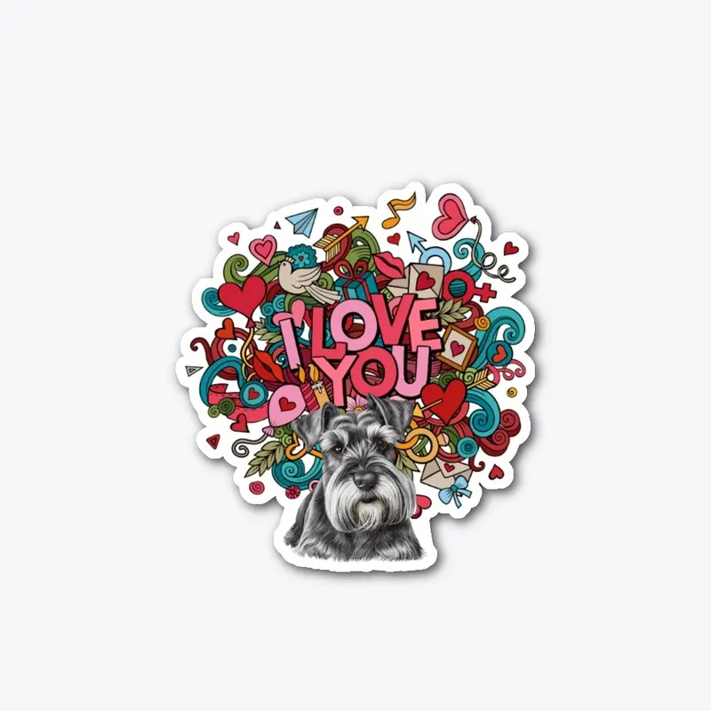 I Love You Schnauzer Sticker