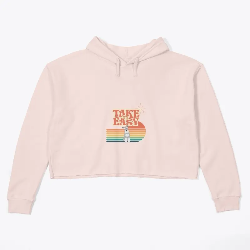 Take it Easy Schnauzer Crop Hoodie