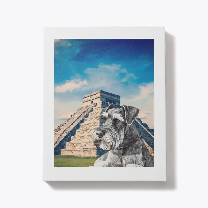 Mayan Pyramid Schnauzer Wall Art